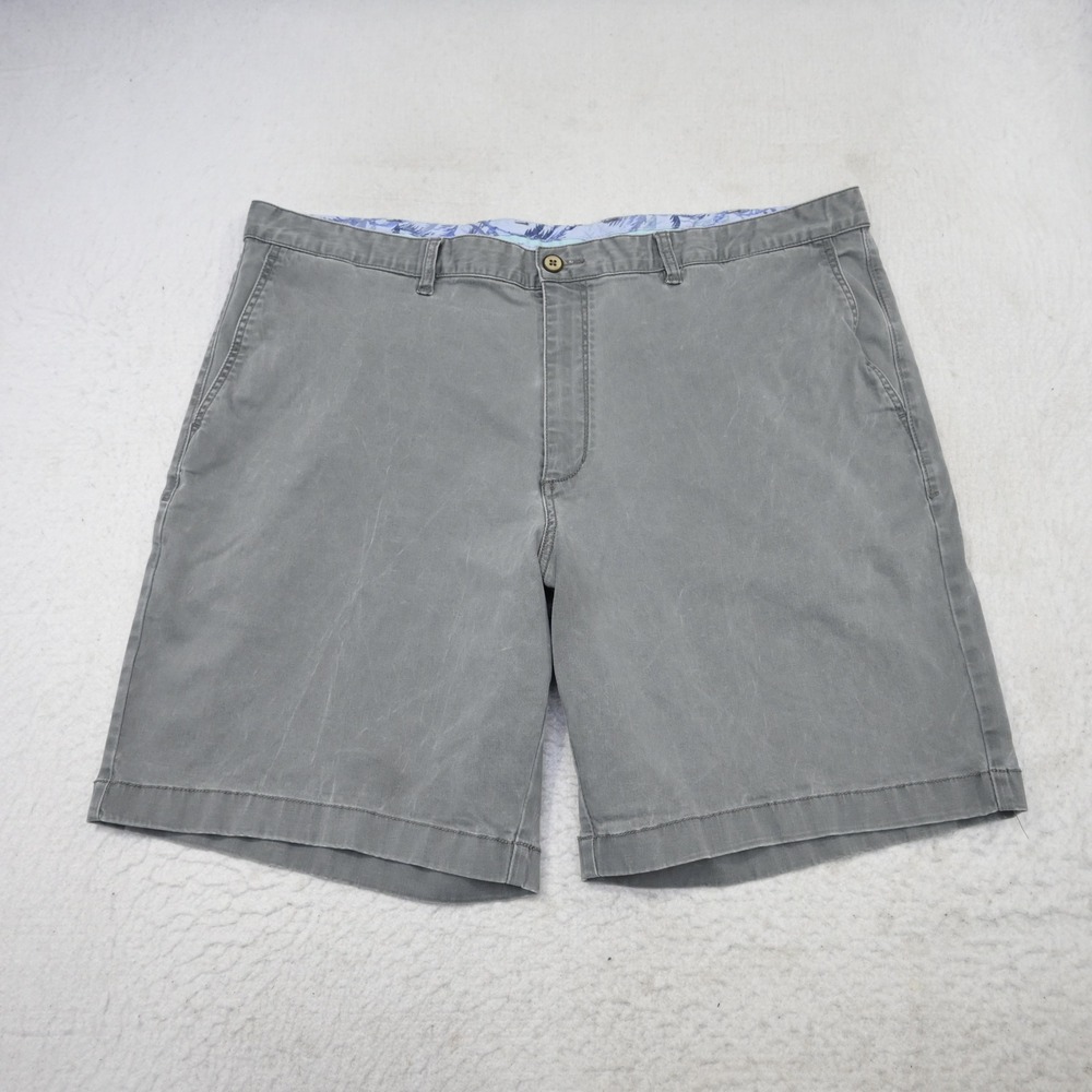 Tommy Bahama Shorts Mens 42 Gray Chino‎ Cotton Tencel Blend Stretch Casual